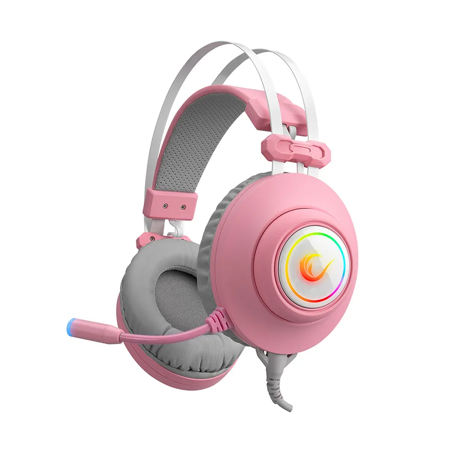 Rampage Slušalice sa mikrofonom gaming RM-K1 PULSAR pink, USB, 7.1 Surround+Vibration, RGB