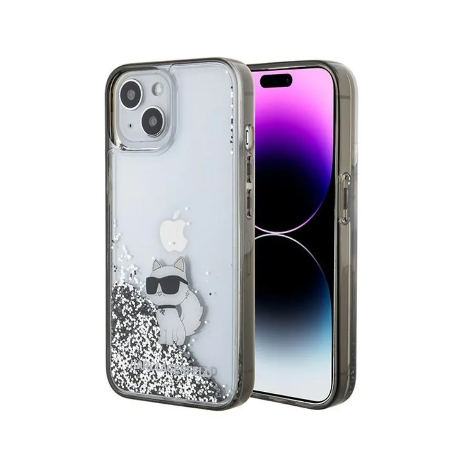 Apple ORIGINAL KARL LAGERFELD CASE LIQUID GLITTER CHOUPETTE KLHCP15SLKCNSK ZA IPHONE 15 TRANSPARENT