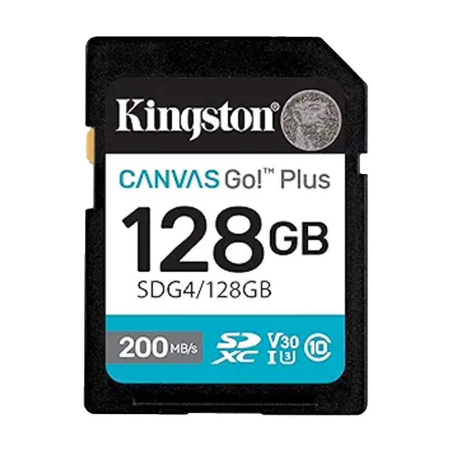 SD card Kingston 128 GB SDG4/128GB SDXC, r/w:200/160MB/s, DSLRs, mirrorless cameras, 4K video