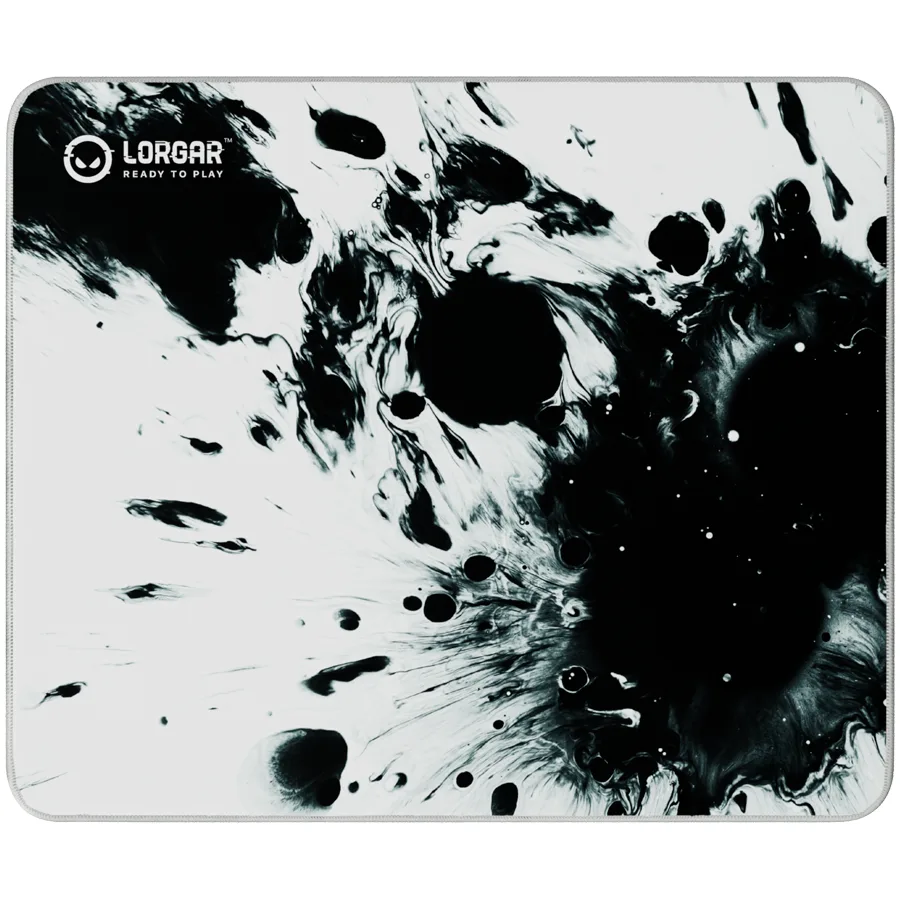 Lorgar Full print white and black design Bottom is black rubber with embossed logo