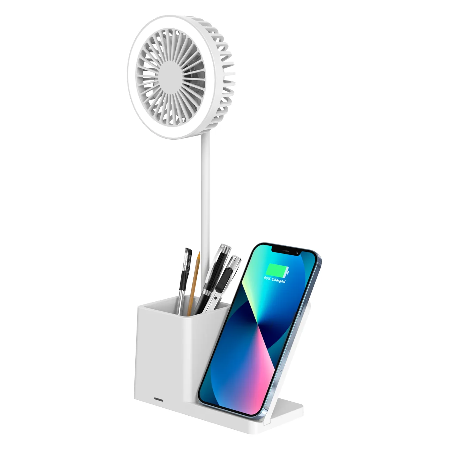S-Link Wireless punjač sa lampom i ventilatorom SL-M9055 White TypeC 10W, 37533