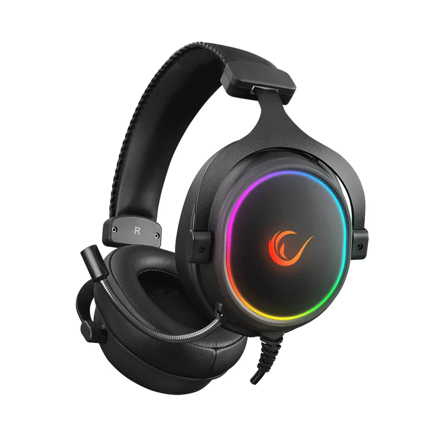 Rampage Slušalice sa mikrofonom gaming ONYX-S Black USB 7.1 Version RGB Led Headset on line led and volume