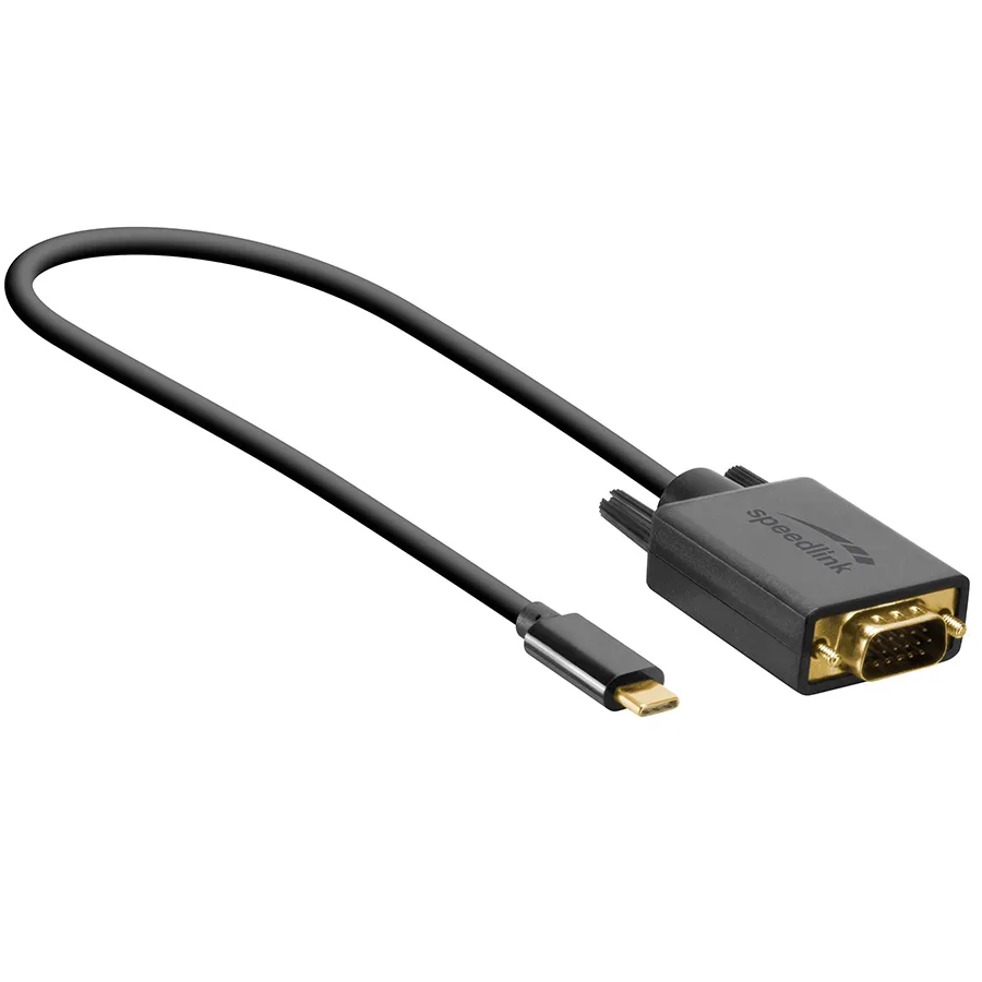 Speedlink USB adapter kabl Type-C to VGA, USB-C to VGA cable, 1,8m HQ, SL-180029-BK