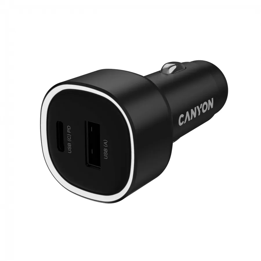 Canyon car charger OnDrive 85 PD 85W USB-A+USB-C Black